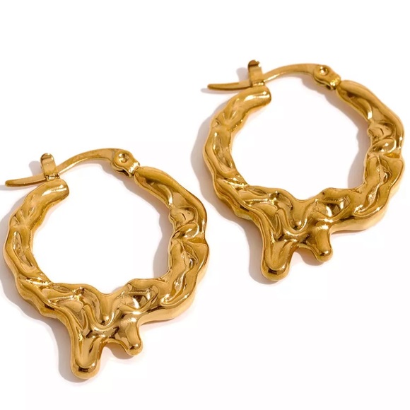 Jewelry - Melted Golden Hoops